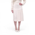 SALVATORE FERRAGAMO CREAM SKIRT WITH RUFFLE DETAIL - SIZE S
