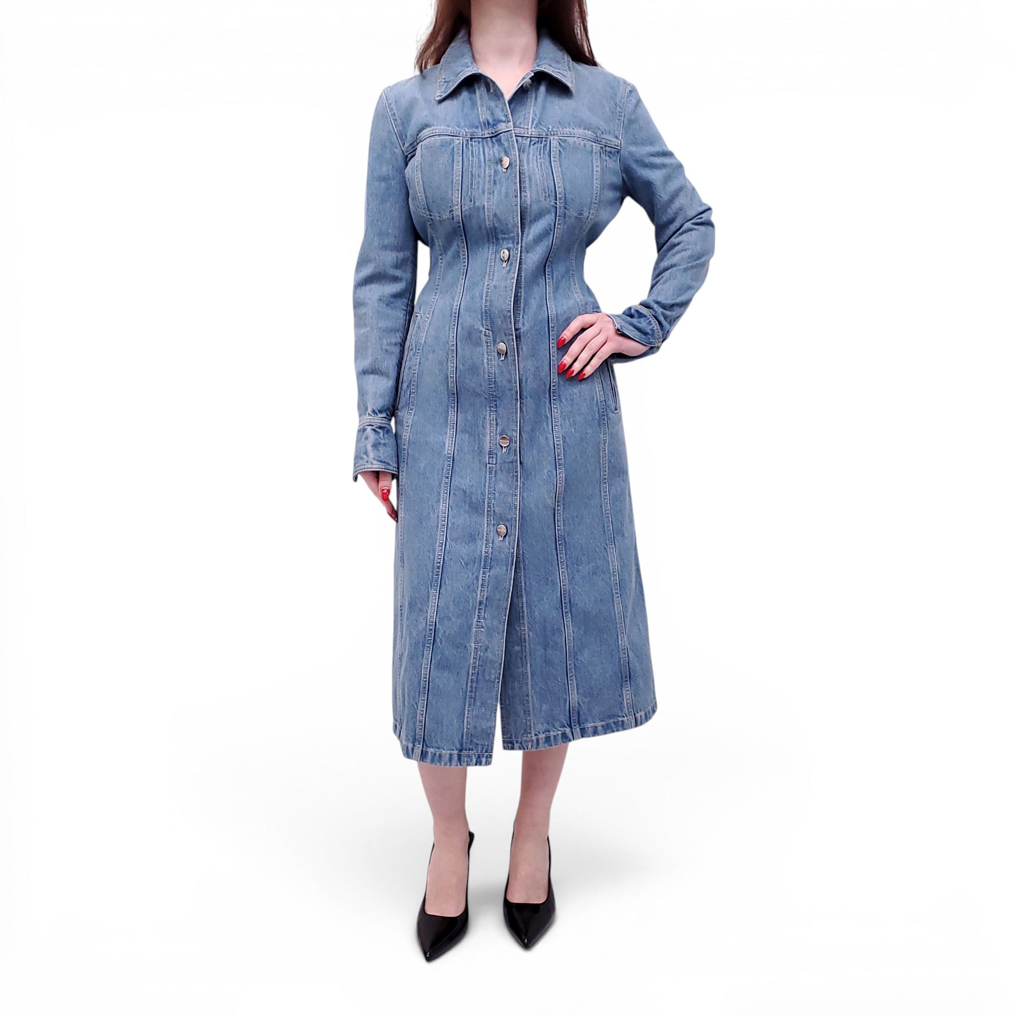 SALVATORE FERRAGAMO DENIM DRESS - SIZE 40