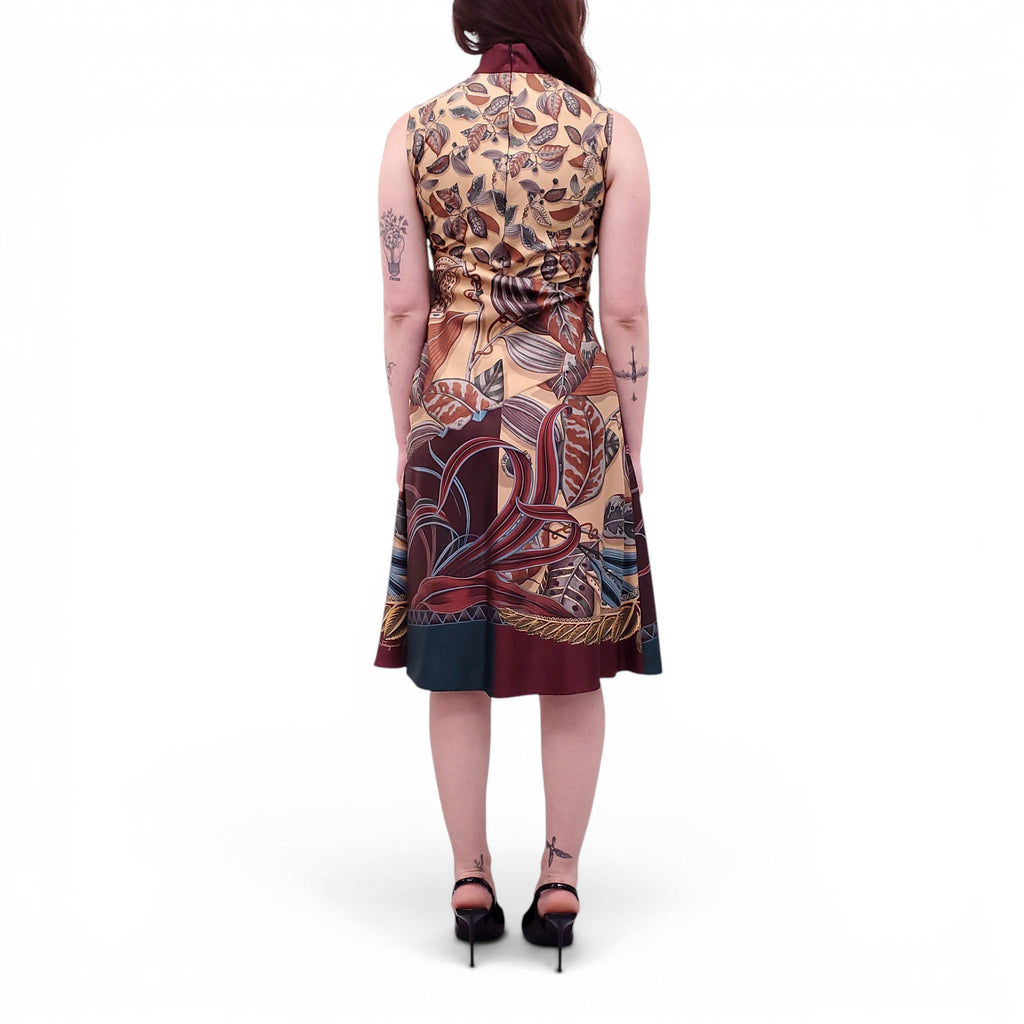 SALVATORE FERRAGAMO LEAF PATTERNED DRESS - SIZE 38