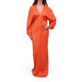 SALVATORE FERRAGAMO ORANGE PUFF SLEEVE MAXI DRESS - SIZE 10