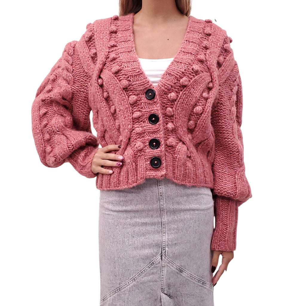 SEA NEW YORK PINK KNIT CARDIGAN - SIZE S