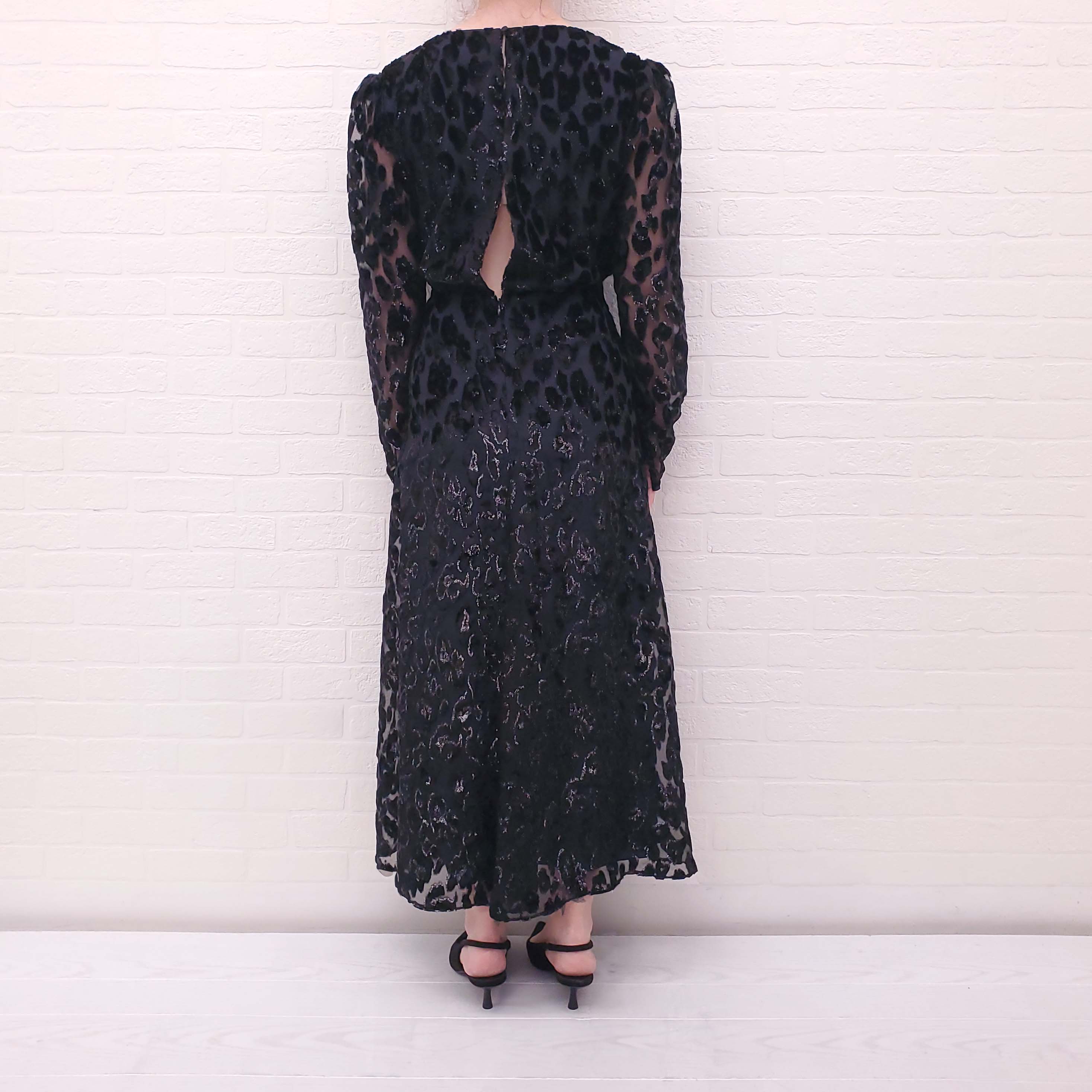 SELF-PORTRAIT BLACK LEOPARD DRESS - SIZE 10