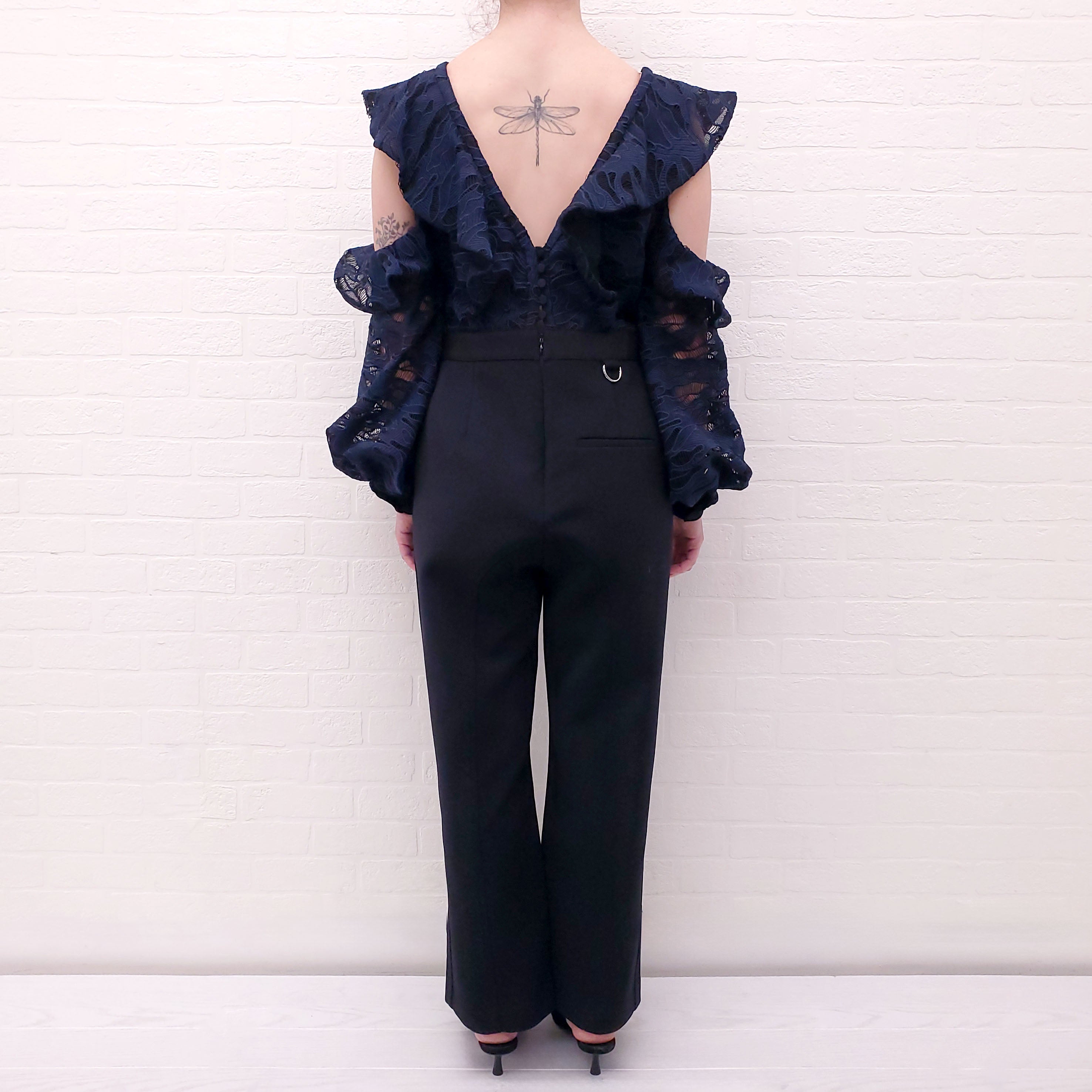 SELF-PORTRAIT NAVY AND BLACK JUMPSUIT - SIZE 10