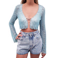 SELF-PORTRAIT TURQUOISE SEQUIN BEADED CARDIGAN - SIZE US 4