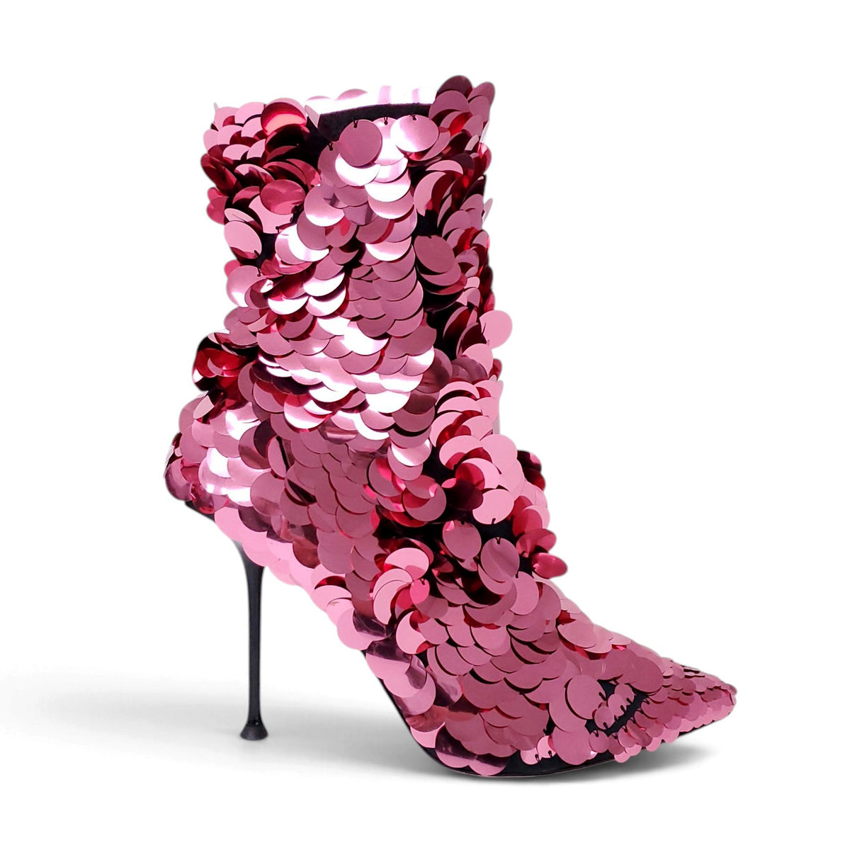 SERGIO ROSSI SEQUIN EMBELLISHED BOOTIES - SIZE 40