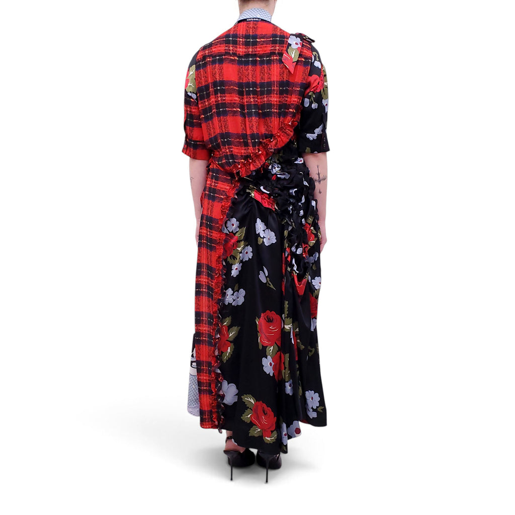 SIMONE ROCHA SILK PLAID PATTERNED DRESS - SIZE 10 UK/6 US