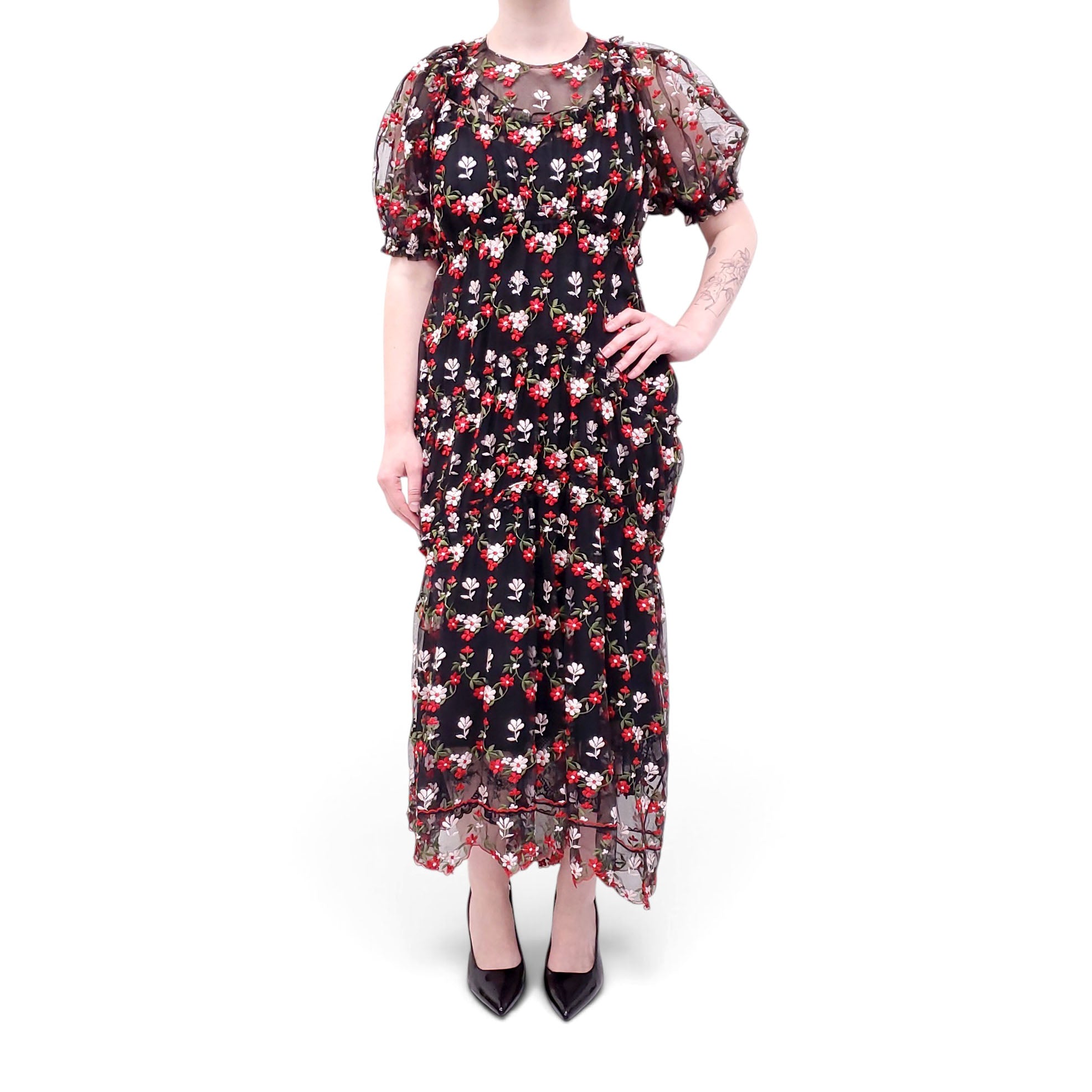 SIMONE ROCHA TULLE FLORAL DRESS - SIZE 12UK/8 US