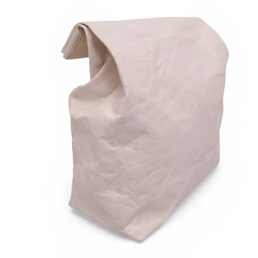 SIMON MILLER CREAM LEATHER FOLDED CLUTCH