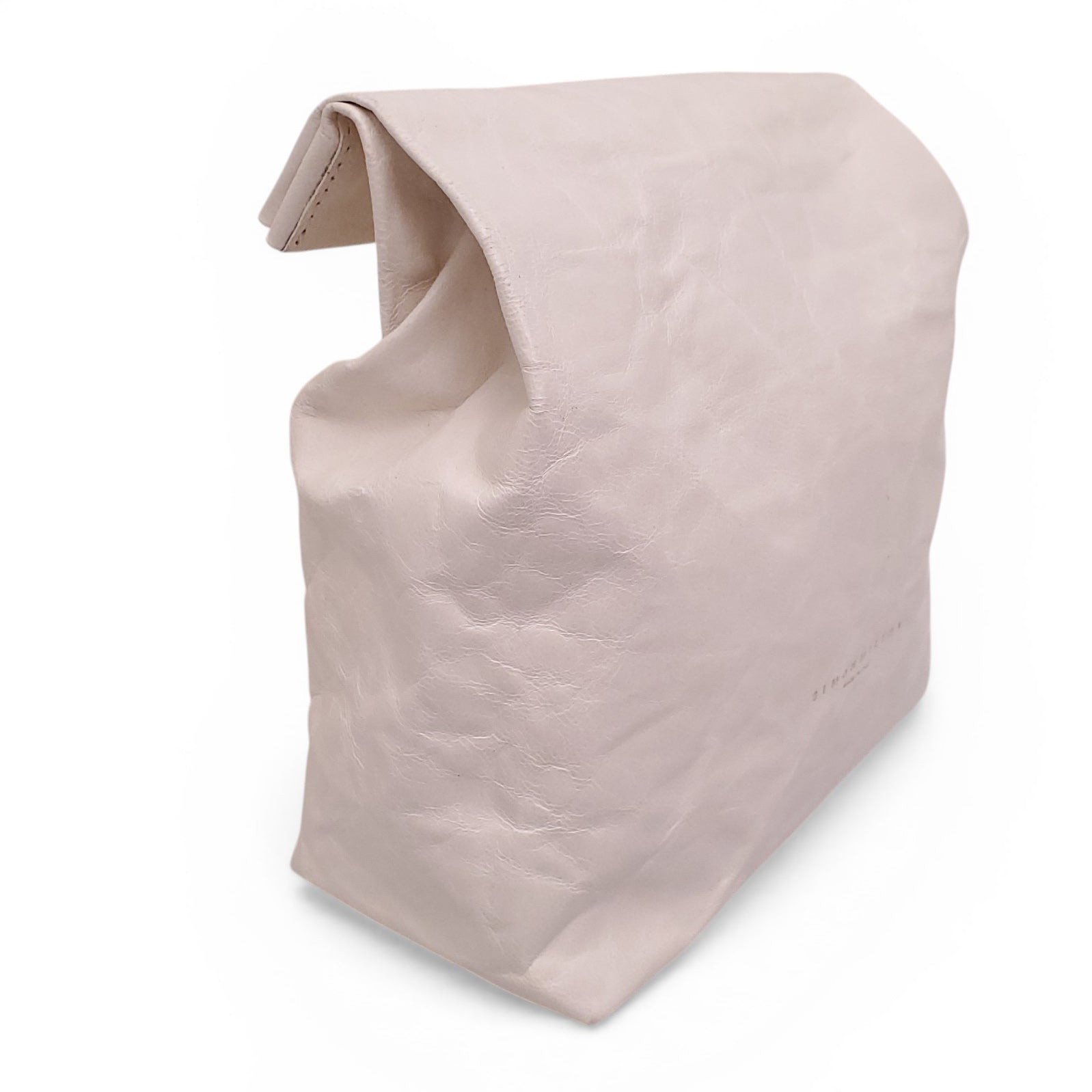 SIMON MILLER CREAM LEATHER FOLDED CLUTCH