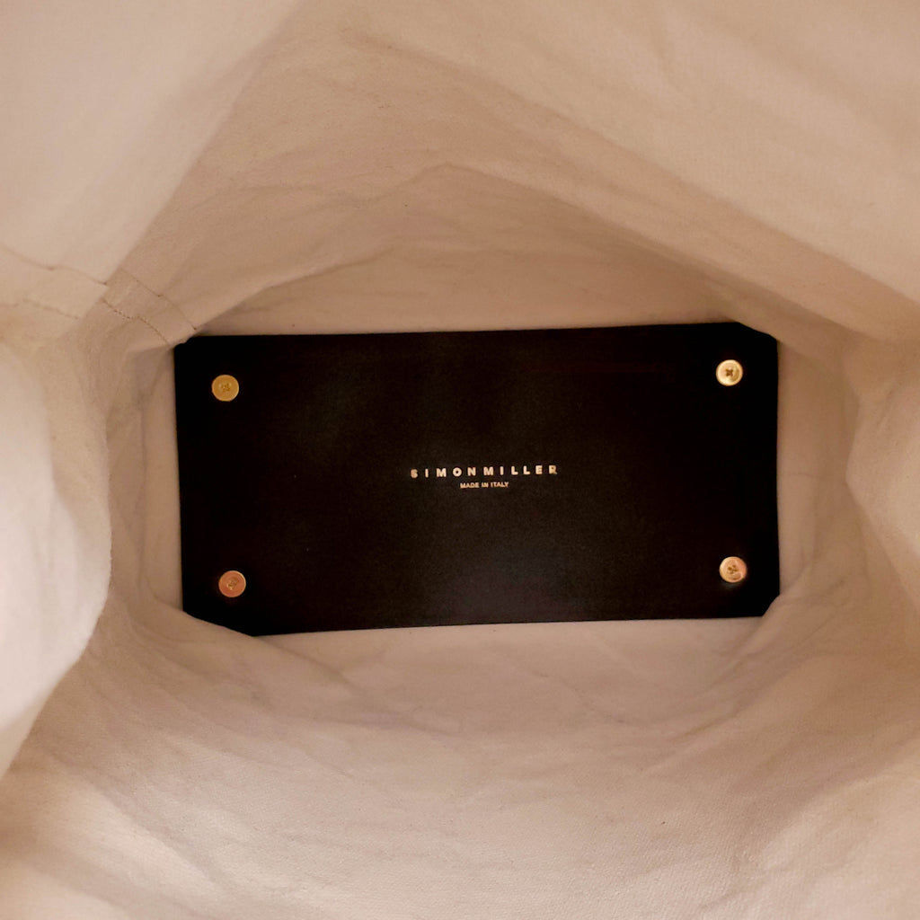 SIMON MILLER CREAM LEATHER FOLDED CLUTCH