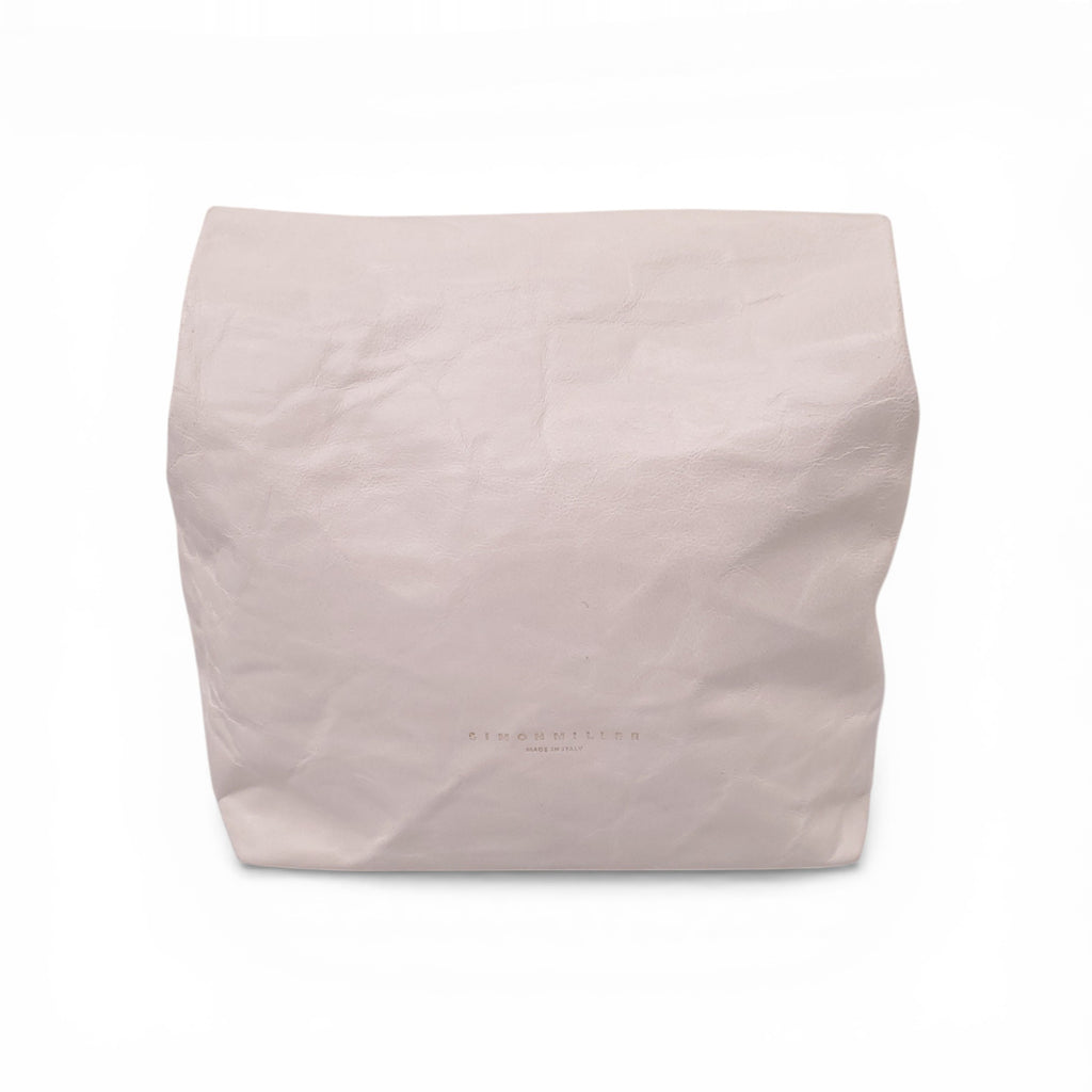 SIMON MILLER CREAM LEATHER FOLDED CLUTCH