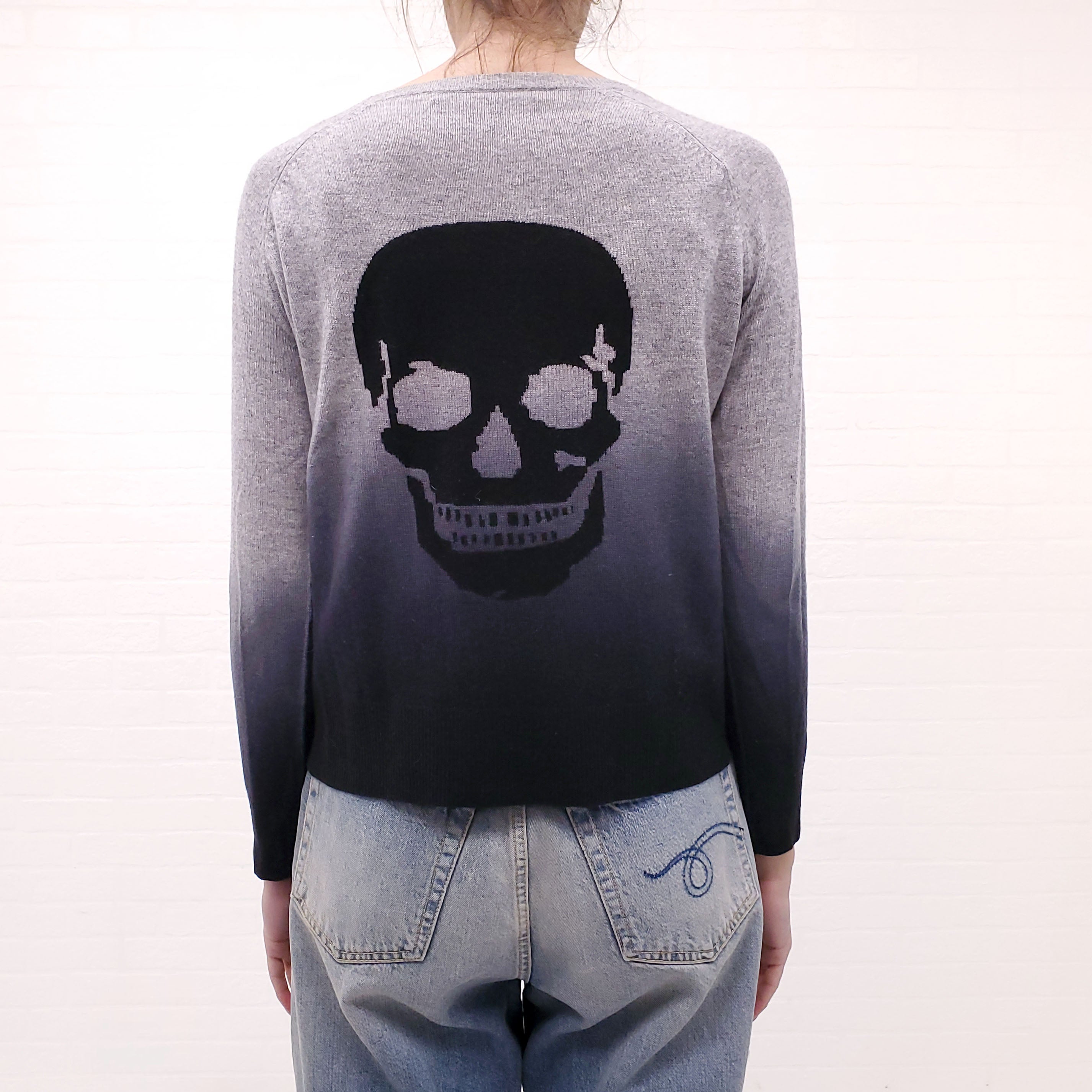SKULL CASHMERE OMBRE SWEATER - SIZE XS