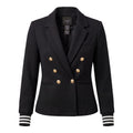 SMYTHE BLACK BLAZER WITH BLACK AND WHITE SLEEVE DETAIL - SIZE 6