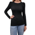 SMYTHE BLACK CRINKLE LONG SLEEVE TOP WITH PUFFED SLEEVE - SIZE XS