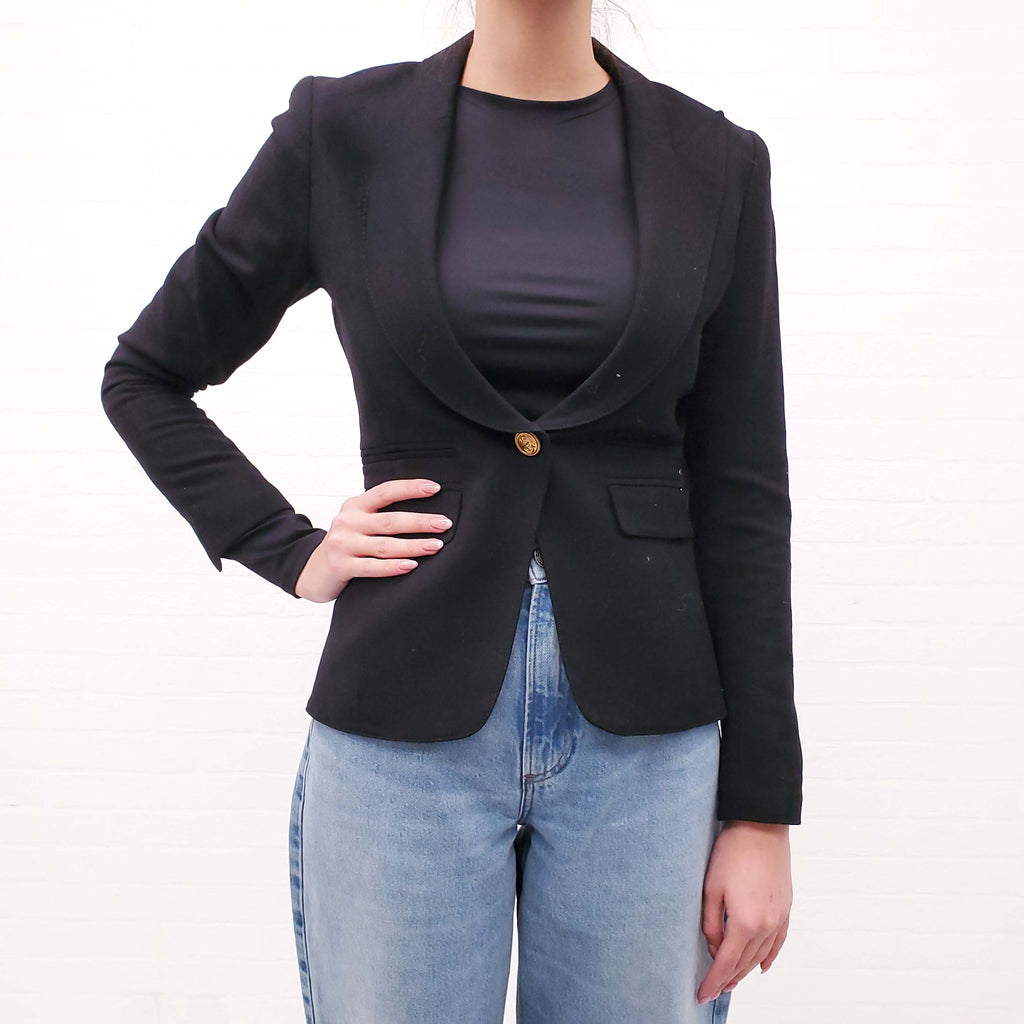 SMYTHE BLACK DUCHESS BLAZER ‘ELUXE’ COLLABORATION - SIZE 4