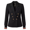 SMYTHE BLACK JACKET WITH STRIPE SPORT DETAILED SLEEVE INSERTS - SIZE 6