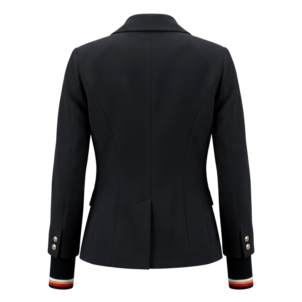 SMYTHE BLACK JACKET WITH STRIPE SPORT DETAILED SLEEVE INSERTS - SIZE 6