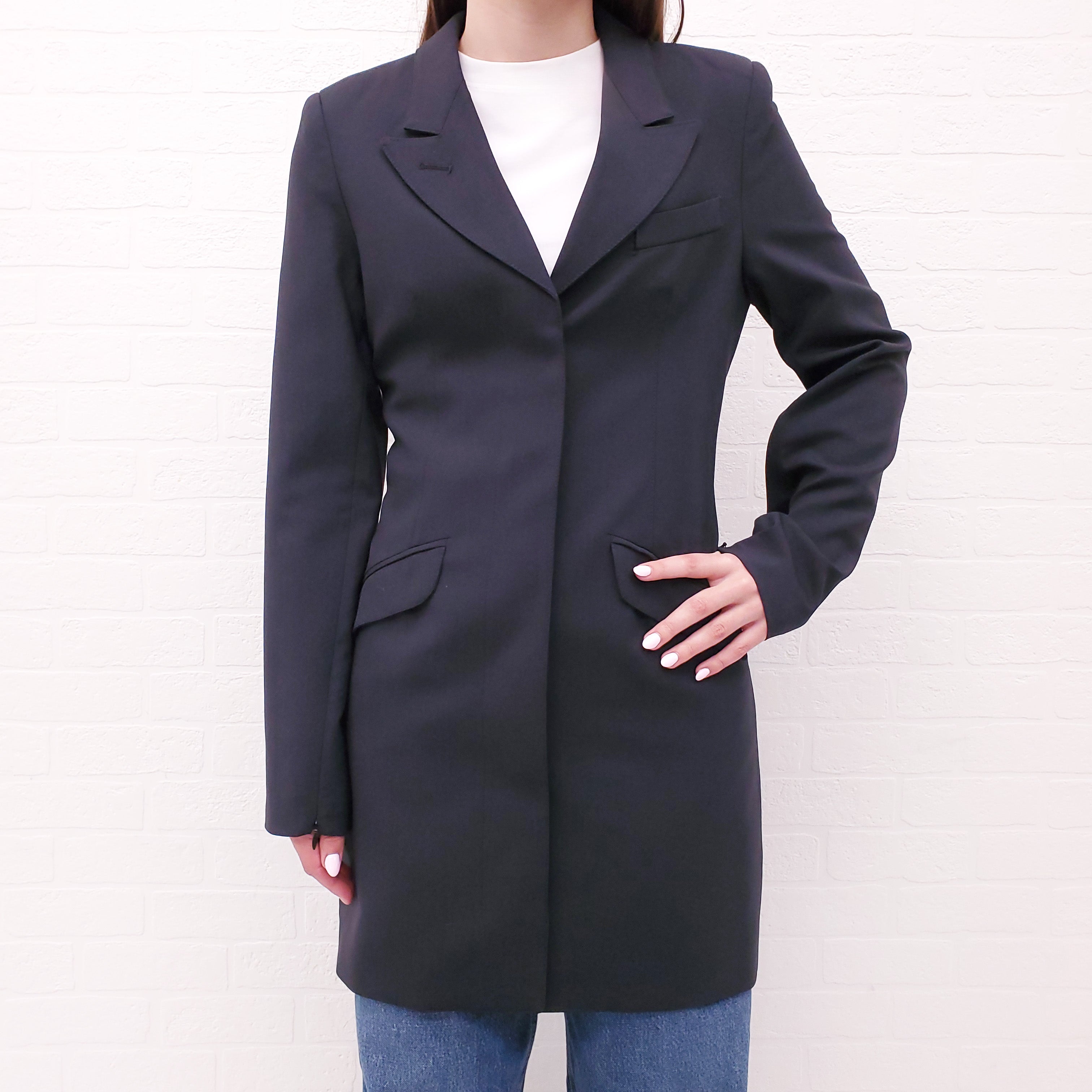 SMYTHE BLACK LONG BLAZER - SIZE 0