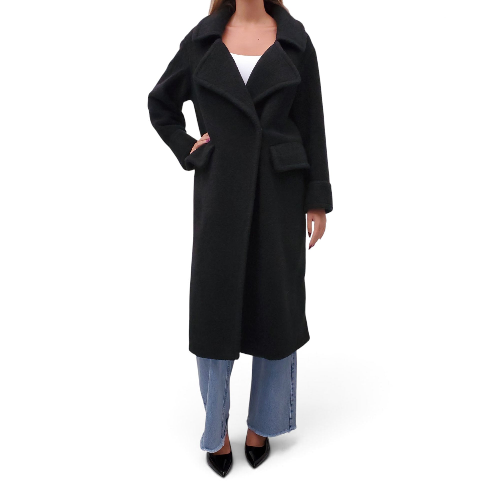 SMYTHE BLACK TEDDY COAT - SIZE XS