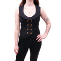 SMYTHE BLACK VEST WITH LEATHER BUTTONS - SIZE 8