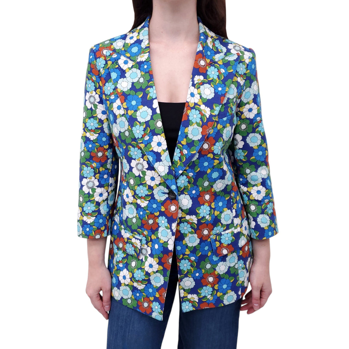 SMYTHE BLUE FLORAL BLAZER - SIZE 10