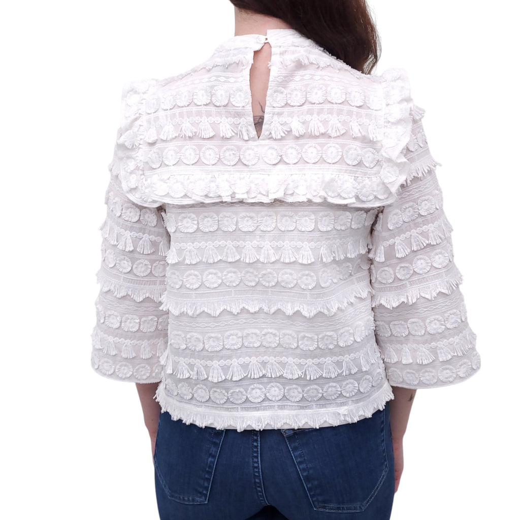 SMYTHE FLORAL PEASANT BLOUSE - SIZE S