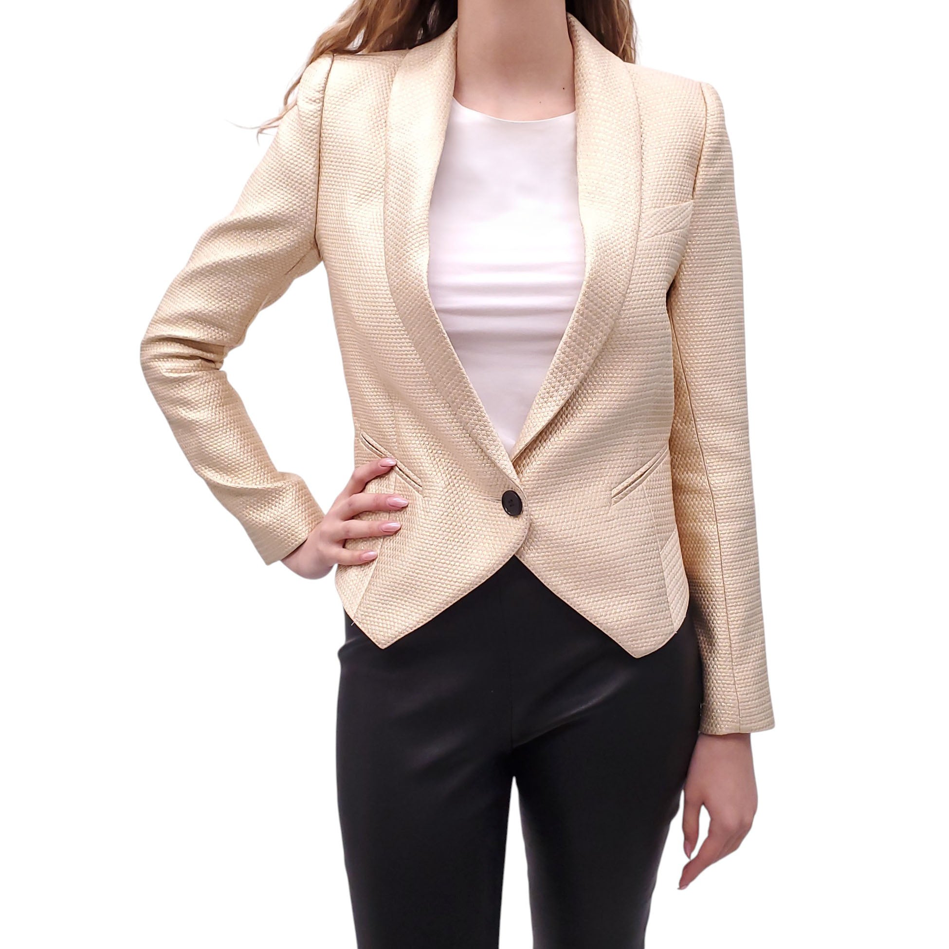 SMYTHE GOLD METALLIC BLAZER - SIZE 4