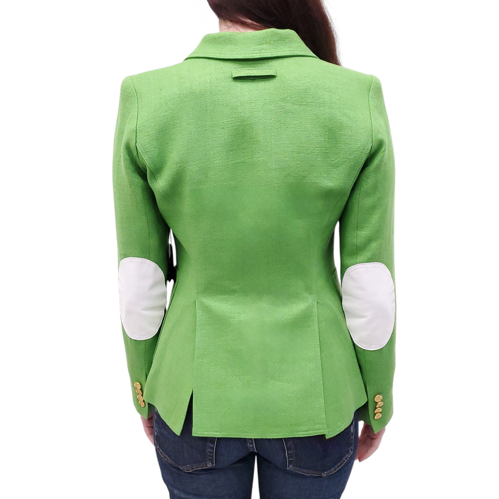 SMYTHE GREEN LINEN DUCHESS BLAZER - SIZE 6