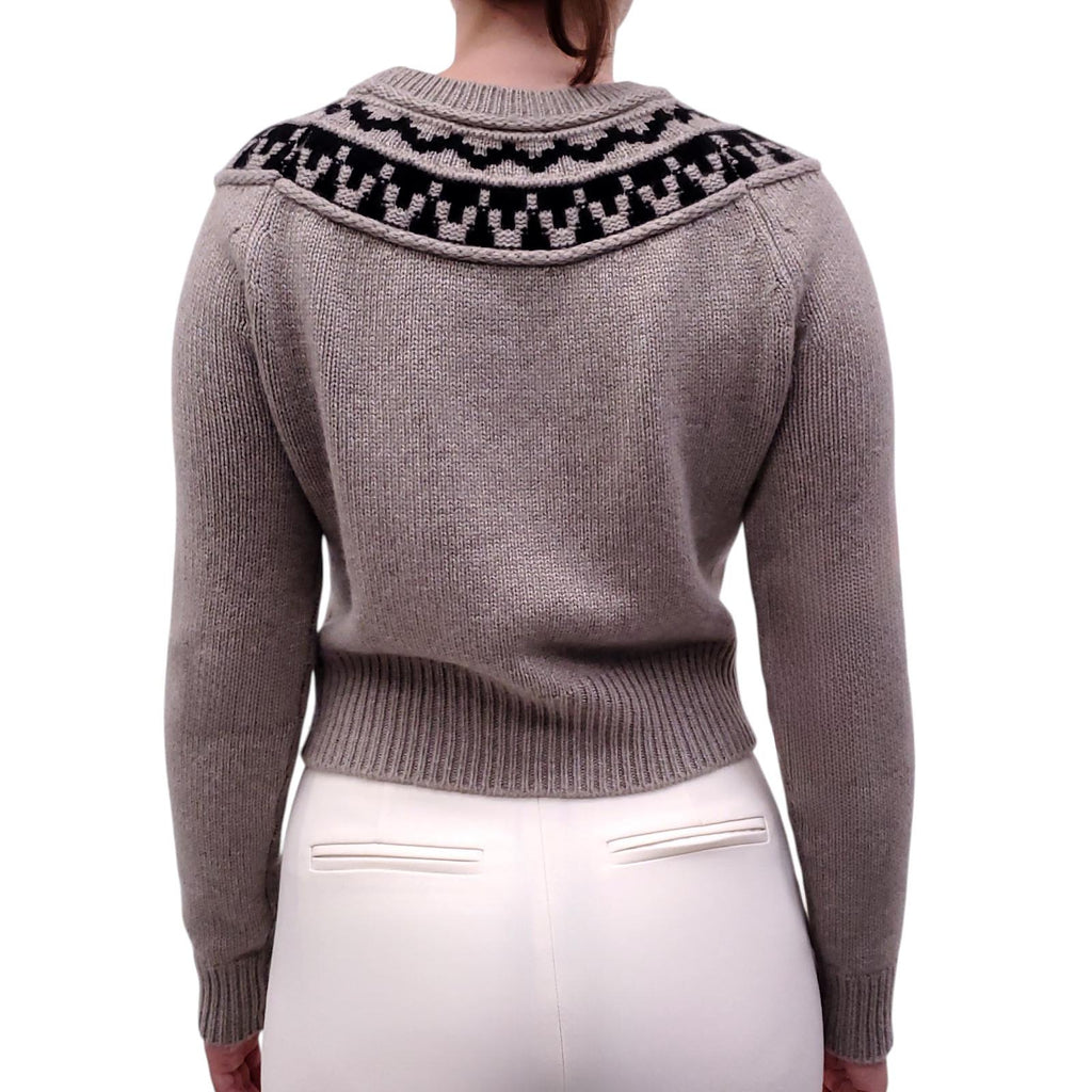 SMYTHE GREY CASHMERE KNIT SWEATER - SIZE S