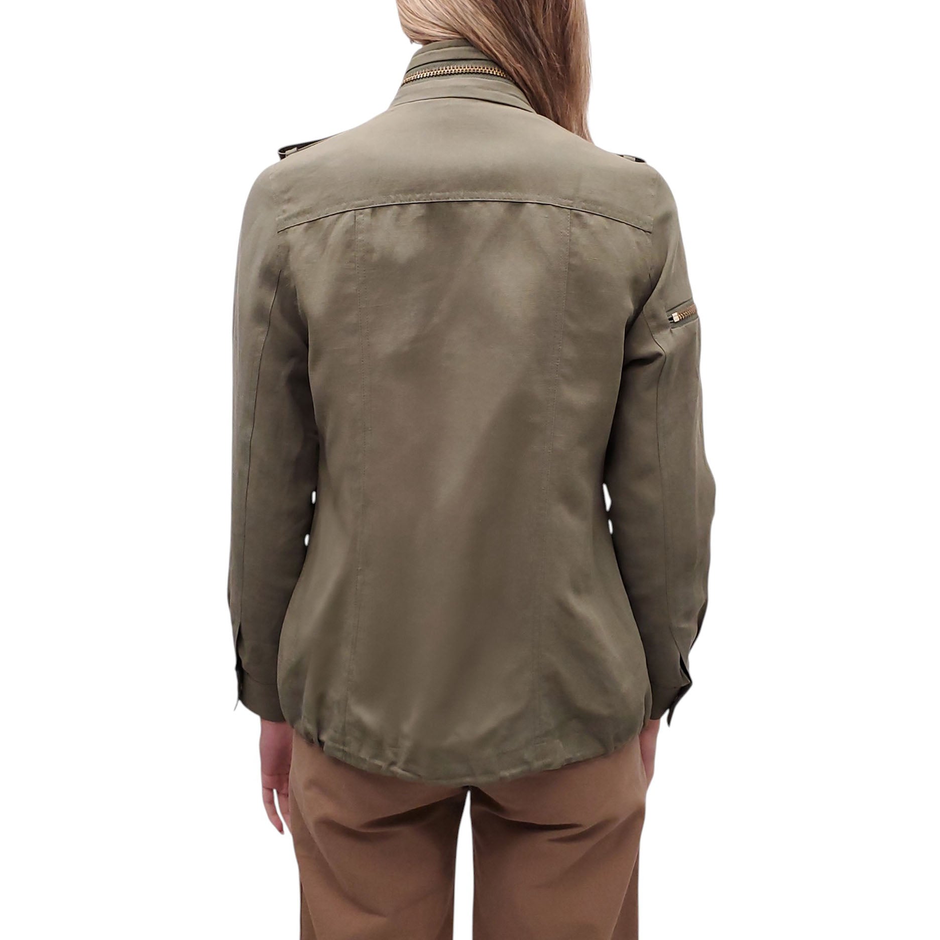 SMYTHE KHAKI GREEN BOMBER JACKET - SIZE XS