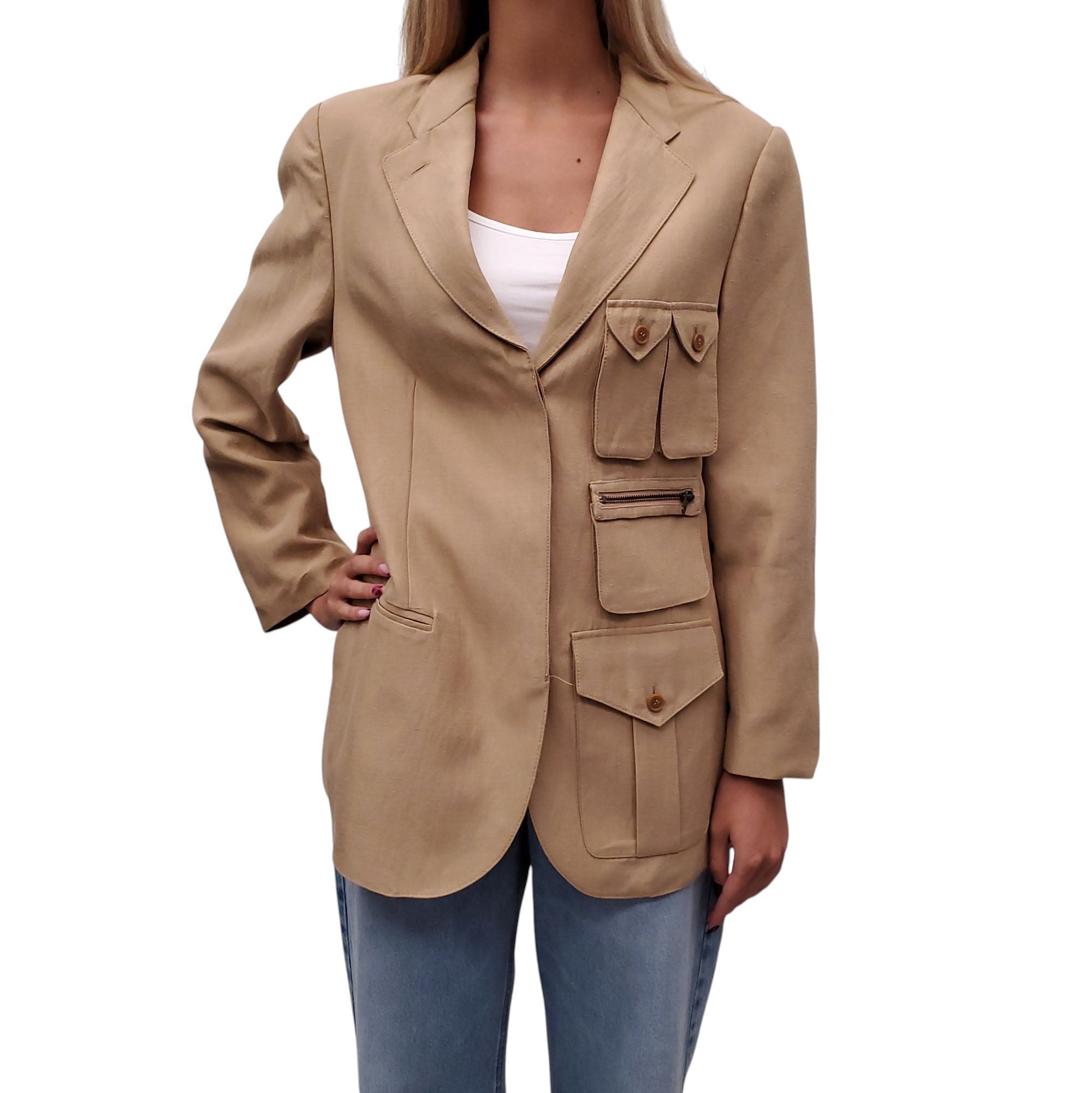 SMYTHE KHAKI MILITARY JACKET - SIZE XS