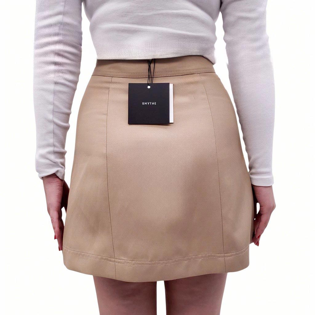 SMYTHE KHAKI PLEATED MINI SKIRT - SIZE 0