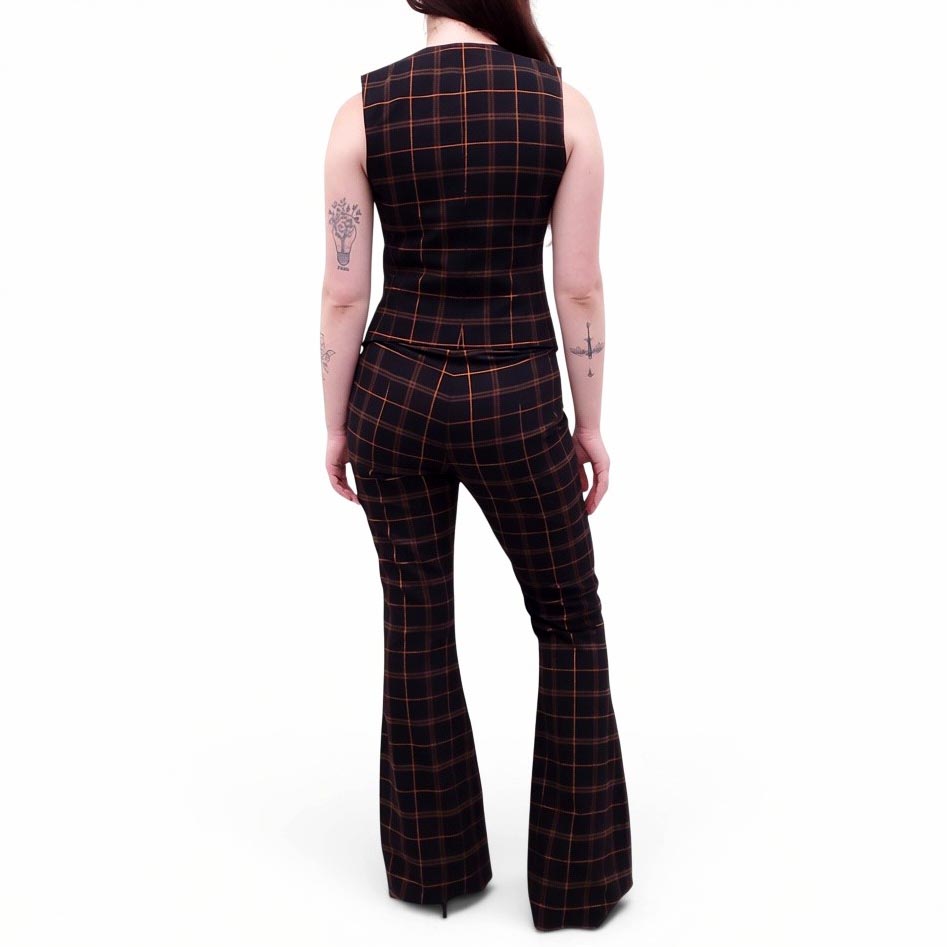 SMYTHE NAVY METALLIC PLAID VEST SET - SIZE 4