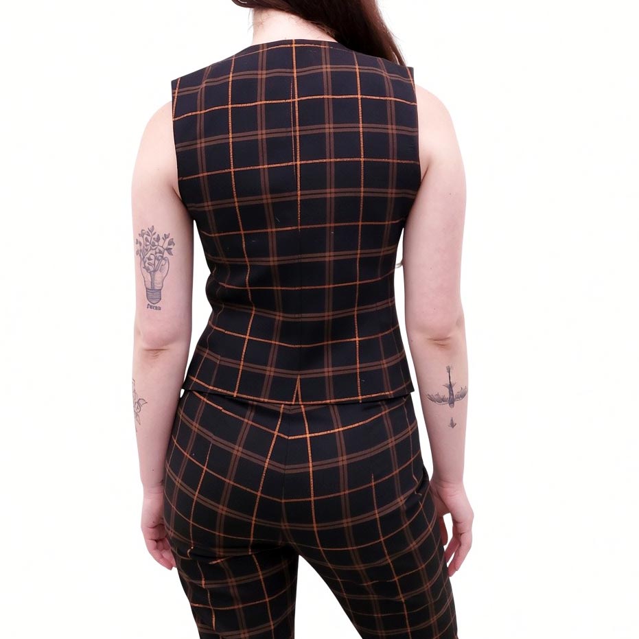 SMYTHE NAVY METALLIC PLAID VEST SET - SIZE 4