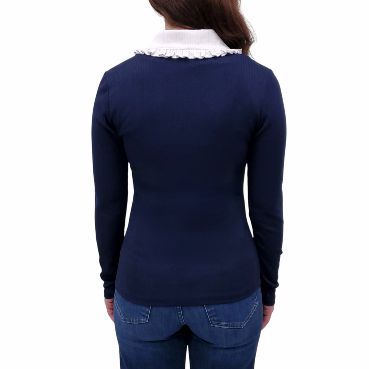 SMYTHE NAVY RIBBED LONG SLEEVE  - SIZE M