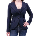 SMYTHE NAVY RIDING JACKET WITH LEATHER ELBOW PATCHES - SIZE 2