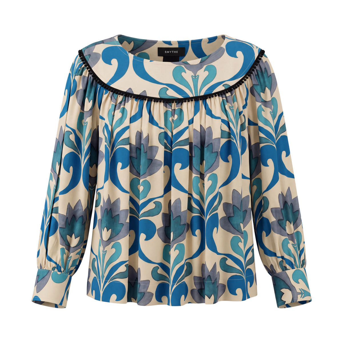 SMYTHE PATTERNED BOHO BLOUSE - SIZE S