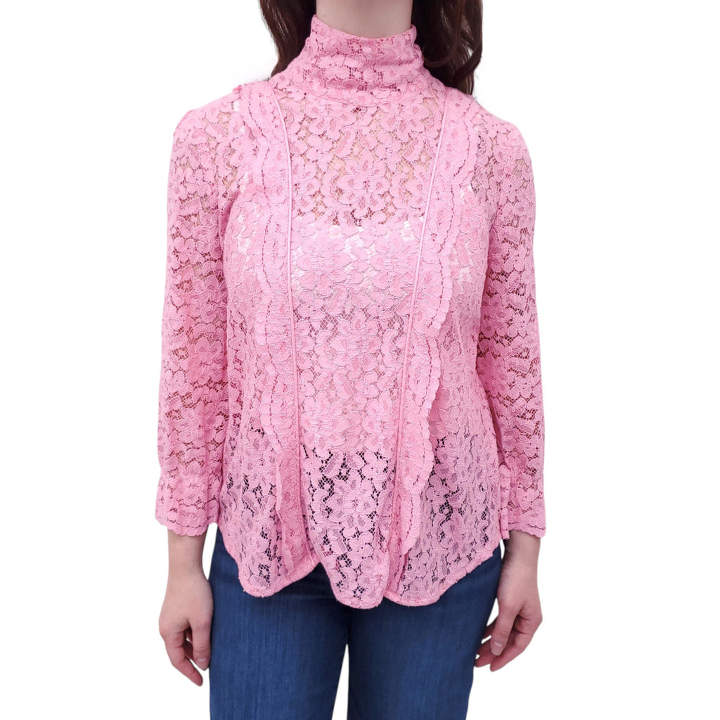 SMYTHE PINK LACE BLOUSE - SIZE M