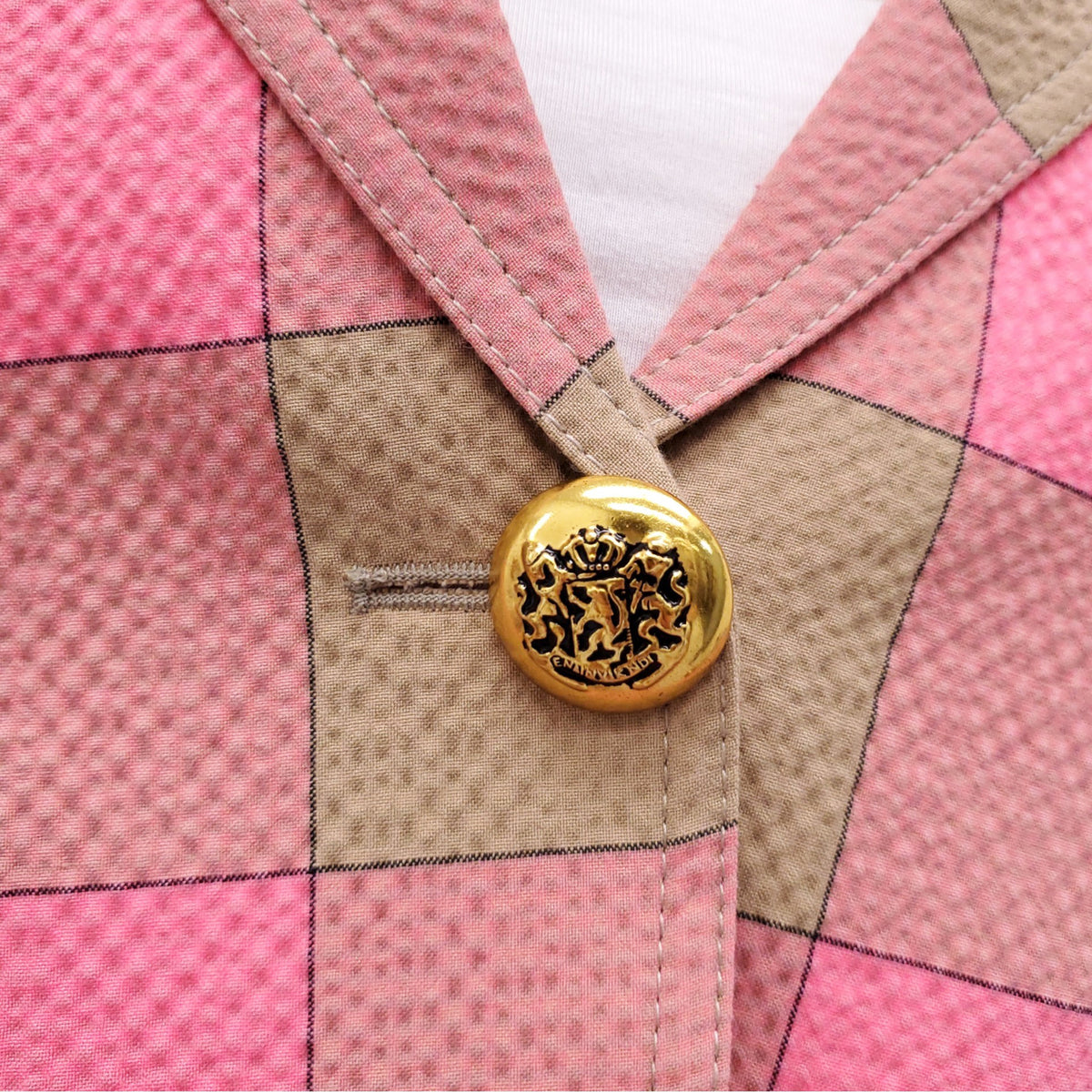 SMYTHE PINK PLAID DUTCHESS BLAZER - SIZE 10