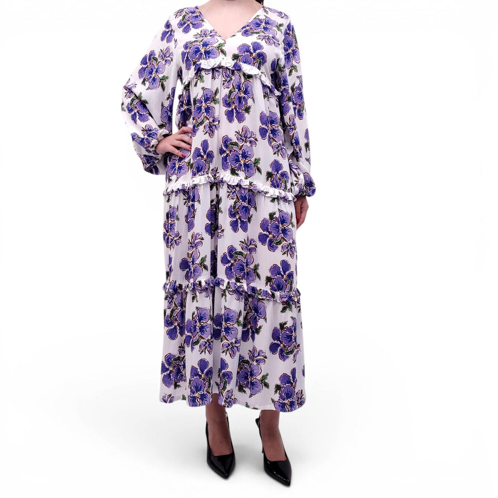 SMYTHE PURPLE FLORAL DRESS - SIZE M