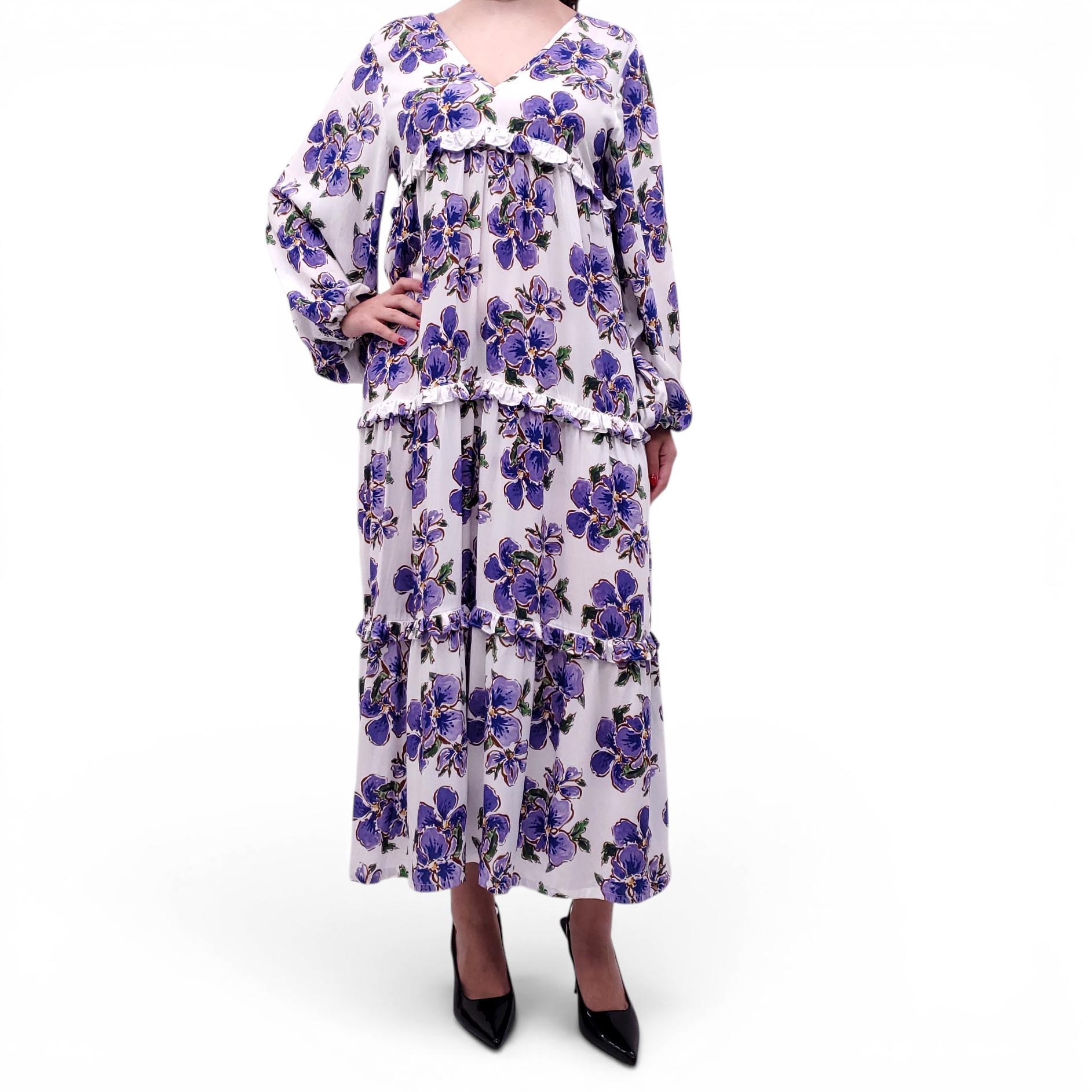SMYTHE PURPLE FLORAL DRESS - SIZE M
