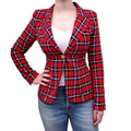 SMYTHE RED PLAID DUCHESS BLAZER - SIZE 6