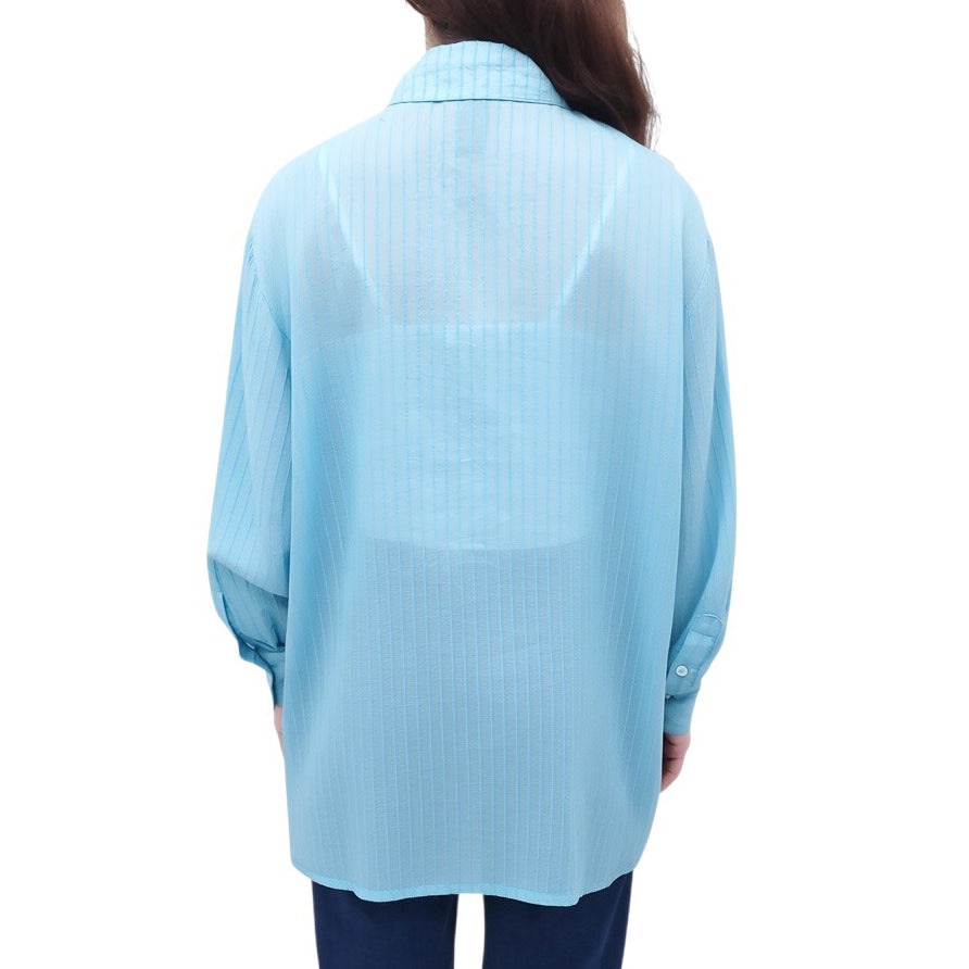 SMYTHE TURQUOISE RUFFLE BLOUSE - SIZE M