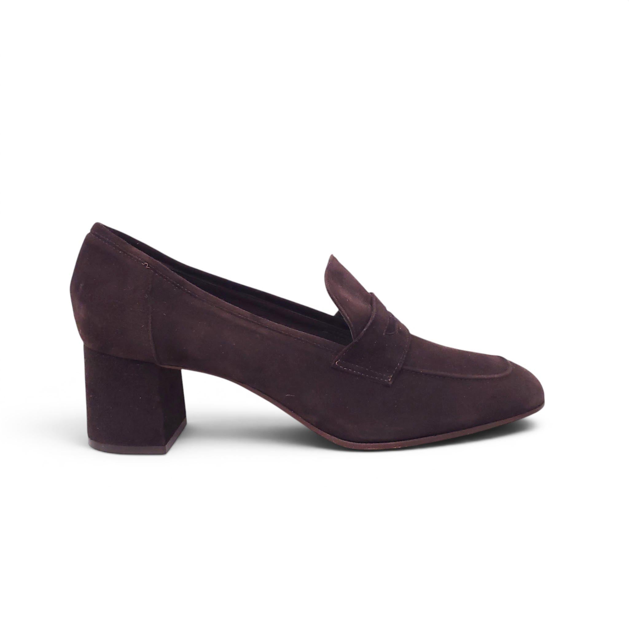 SOPHIQUE MILANO CHOCOLATE LOAFER HEELS - SIZE 41