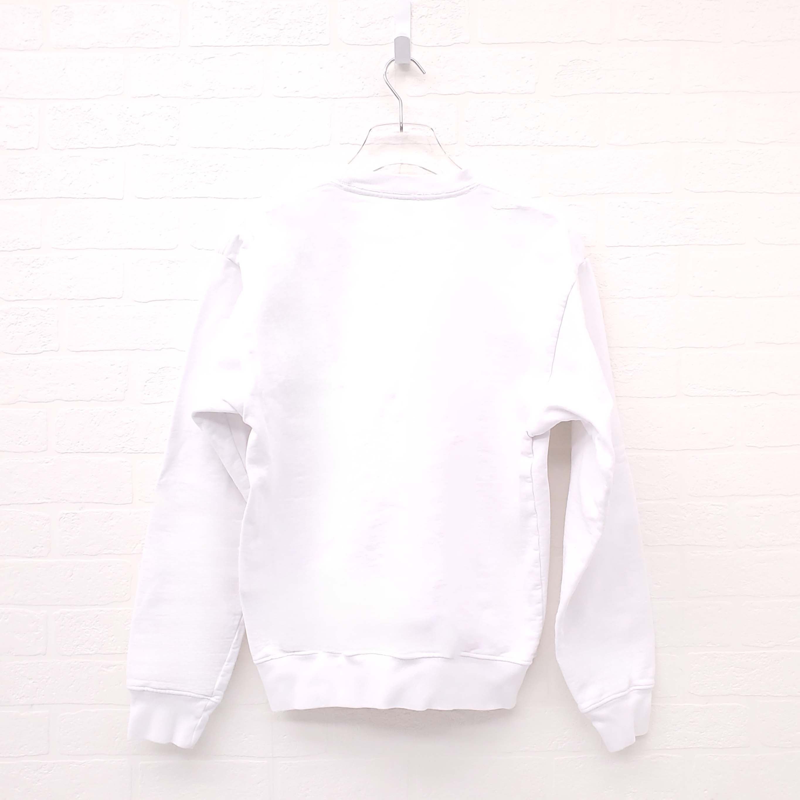 SPORTY & RICH WHITE GRAPHIC CREWNECK SWEATER - SIZE XS