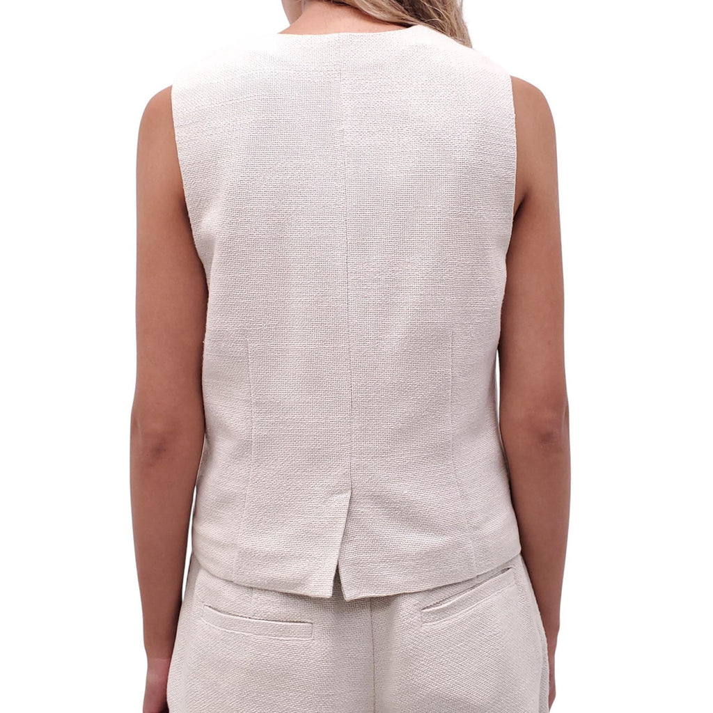 STAUD LINEN VEST SHORT SET - SIZE M