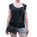 STELLA MCCARTNEY BLACK AND SILVER 'FALABELLA' CROSSBODY BAG
