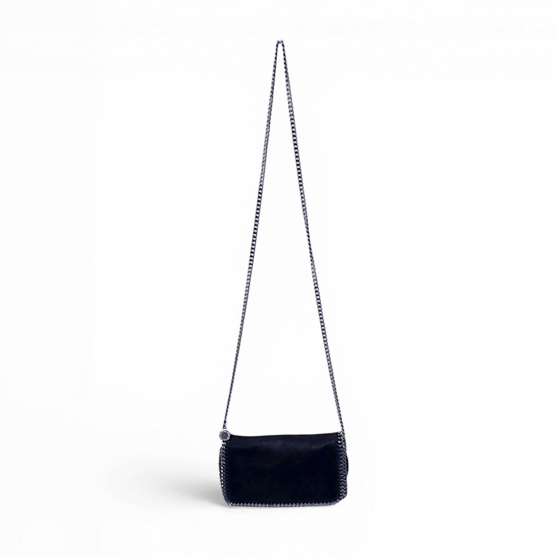 STELLA MCCARTNEY BLACK AND SILVER 'FALABELLA' CROSSBODY BAG