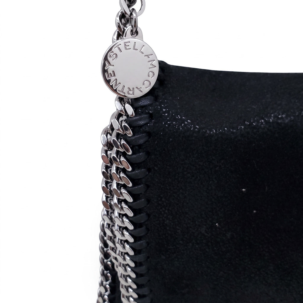 STELLA MCCARTNEY BLACK AND SILVER 'FALABELLA' CROSSBODY BAG