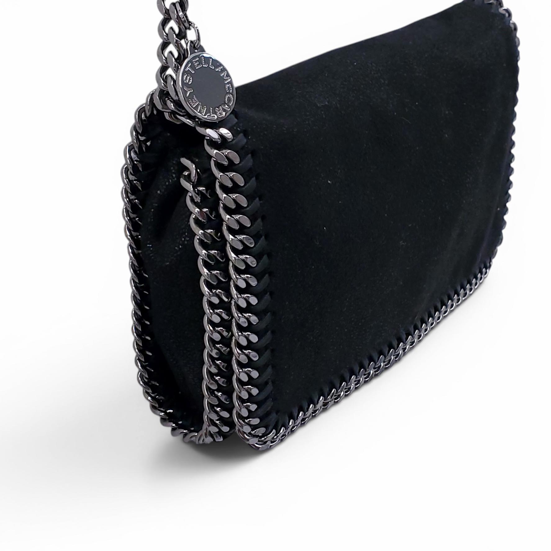STELLA MCCARTNEY BLACK AND SILVER 'FALABELLA' CROSSBODY BAG